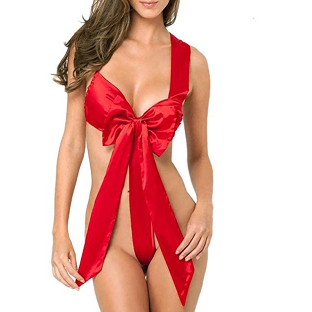 Sexy satin bow dress